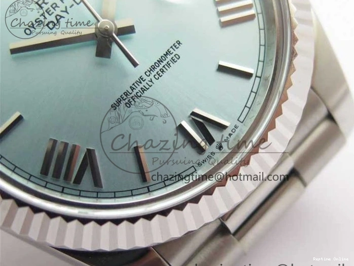 0501 WaterResistant Day Date 40 SS Bp Maker 1:1 Best Edition Tiffany Blue Roman Dial on SS Bracelet A 2549